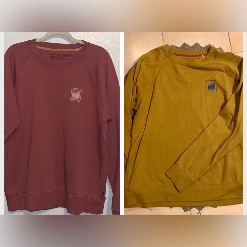Bundle - 2 Patagonia Alpine Icon Regenerative organic cotton Crew sweatshirts